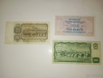 BANKOVKY 100 KČS 1945-1961, 3 RŮZNÉ EMISE - 6