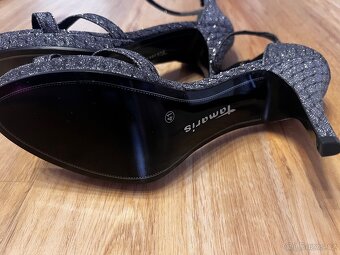 Dámské plesové stříbrné boty Tamaris vel. 41 - 6