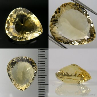 Citrín-kapka, concave - 17,33 ct. - 6