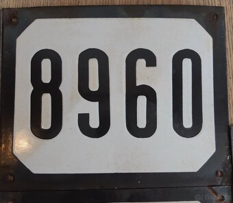 starožitné smaltované kovové cedulky s čísly domů - 6