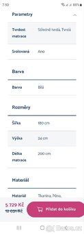 NOVÁ TAŠTIČKOVÁ MATRACE 180X200 - 6