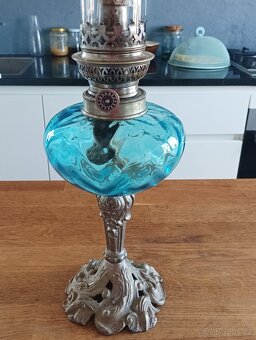 SECESNÍ STAROŽITNÁ PETROLEJKA GAUDARD,FRANCE1900–ART NOUVEAU - 6