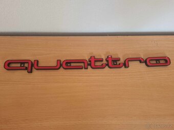 Veľký nápis QUATTRO pre AUDI chrom, čierne, červene - 6