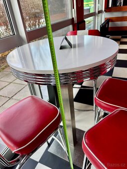 RETRO kožené barovky se stolem - 6