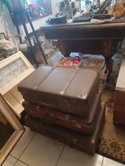 Starožitné 3 cestovní kufry - 6