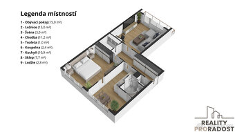 Prodej bytu 2+1, 66 m2 s lodžií a klimatizací - ul. G. Preis - 6