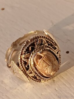 Stříbrný prsten starožitný Egypt - 6