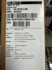 Herní notebook Acer Nitro V 15 - 6
