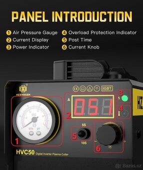 Plazmová řezačka H HZXVOGEN HVC50 přenosná IGBT8mm - 6