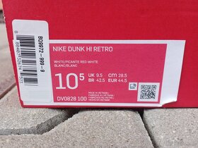 Nike dunk high retro white picante red - 6