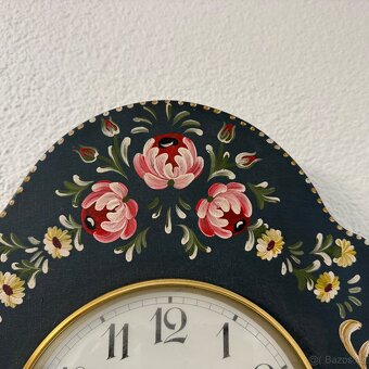 Nástěnné selské dřevěné hodiny ručně malované - 6