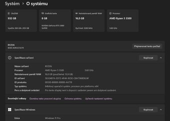 Herní PC ryzen 5 5500/ 16gb/RTX 2060 SUPER AORUS/LCD MONITOR - 6