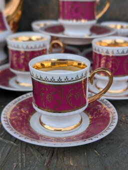 Vintage - Porcelánový moka set, Horní Slavkov. - 6