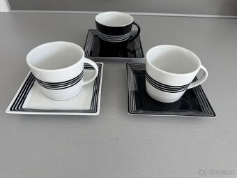Porcelánová sada- talíře, misky, čaj, káva. 36 ks - 6