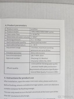 Mosazný předfiltr vody s regulátorem tlaku a manometrem - 6
