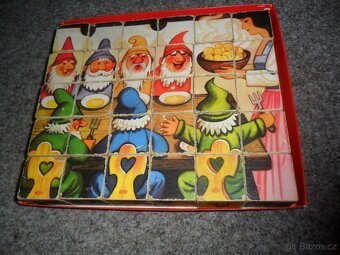 kostky retro pohádky Karkulka, Sněhurka, deskové hry - 6