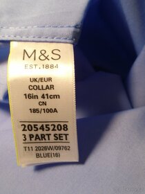 Pánská formální modrá košile M&S Collection/41-L/2x60cm - 6