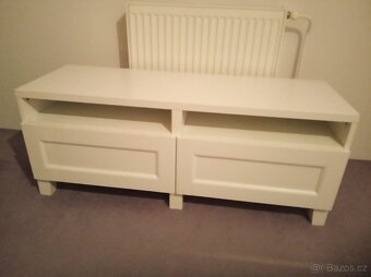TV stolek se zásuvkami, bílá/Hanviken/Stubbarp bílá, 120x42x - 6
