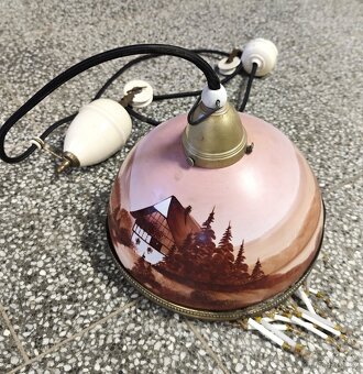 krásný starožitný kompletní stahovací lustr s ověsy - 6