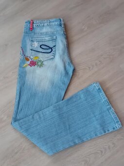 DÁMSKÉ DŽÍNY S VÝŠIVKAMI - vel.L/XL /zn.M.K Jeans - 6