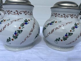 2x porcelánový korbel buclatý a malovaný - 6