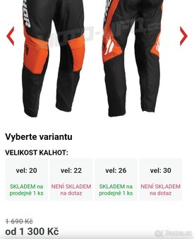 Dětské kalhoty na motorku Thor - 6