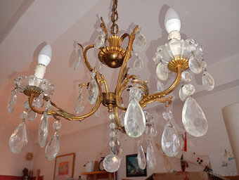 Hollywood Regency křišťálový lustr,3 ramena - 6