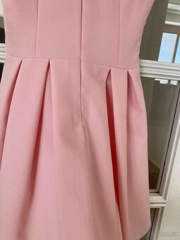 NOVÉ světle růžové šaty s šedou krajkou vel.34-36 - 6