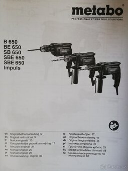 METABO jednorychlostní příklepová vrtačka v setu SBE 650, - 6