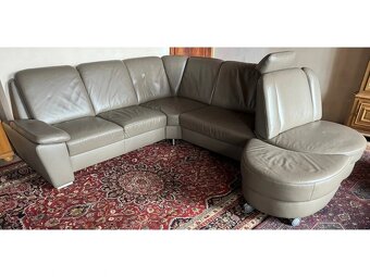 Luxusní rohová kožená sedací souprava, 2971 - 6