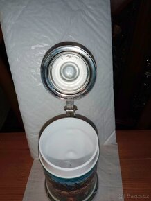 Krásný,starý, skleněný korbel s vojenským motivem - 6