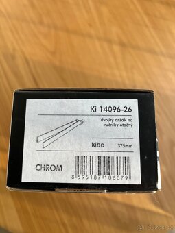 Držák na ručníky dvojitý otočný 38 cm k umyvadlu chrom Nimco - 6