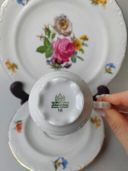 Starožitné porcelánové snídaňové trio JOHANN S.VOHENSTRAUSS - 6