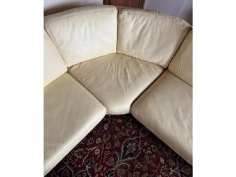 Luxusní moderní rohová kožená sedačka + taburet,3221 - 6