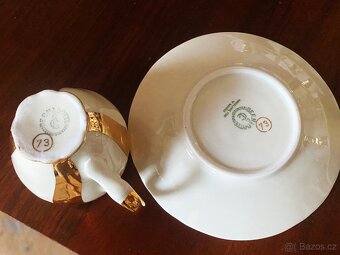 Porcelánový kávový/čajový set "Bernadotte" - Zlacený - 6