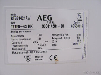 CHLADNIČKA S MRAZNIČKOU AEG - A++ - 85cm - 6