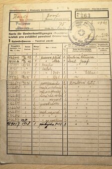 Přídělové lístky Protektorát Čechy a Morava. - 6
