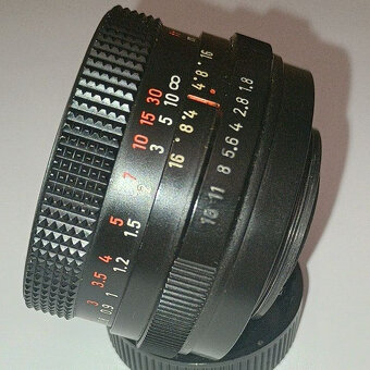 Pentacon MC 1,8/50 auto - RED (M42) - TOP STAV - 6