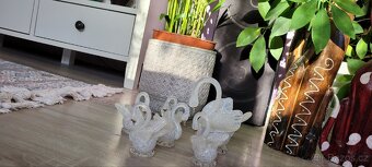 Porcelánové skleněné labutě 5+1 - 6