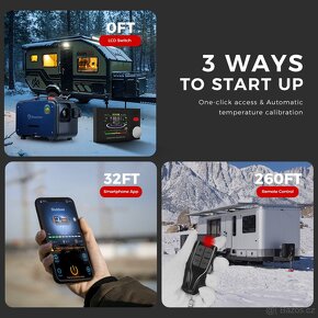 Naftové topení 5-8kW, 12/24/230V, auto start/stop, BT - 6