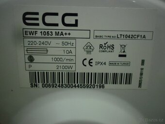 Prodáme pračku ECG na 5 kg prádla, A++ class - 6