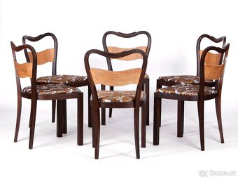 Jídelní set, 6x zrenovované židle TON, noivé čalounění. - 6