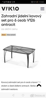 Zahradní jídelní kovový set pro 6 osob - 6