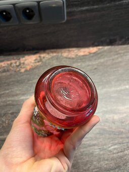 Červená skleněná váza asi Egermann - 6