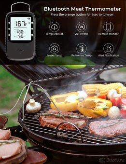 Govee Bluetooth teploměr na maso BBQ, aplikace, 3xsonda - 6