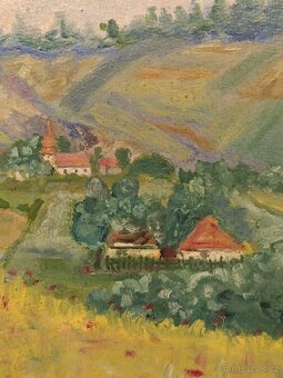 Obraz- Launner, Žně, olej na kartonu 44x56 - 6