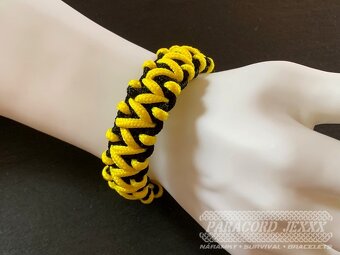 Paracord náramek (17 cm) yellow - black - 6