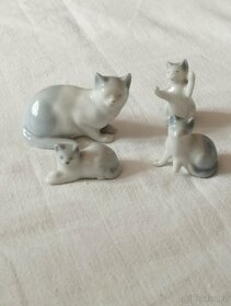 Porcelánova figurka kočka s koťaty - 6