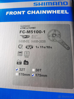 Prodám kliky Shimano FC-M5100 1x10s/11s 175mm + nový střed - 6