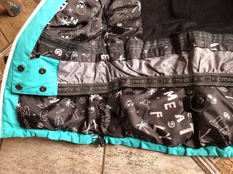 Značková tyrkysová lyžařská bunda Meatfly vel. XS - 6